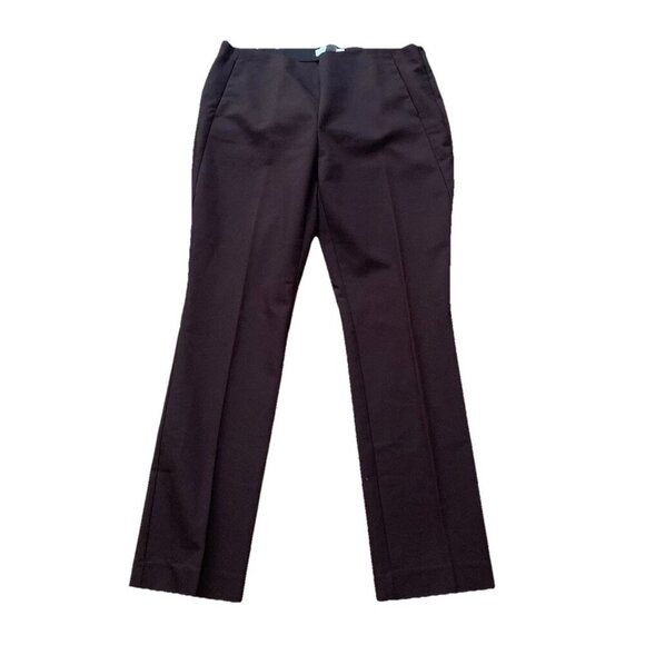 Chico's Dress Pants Side Zip Ankle Career Slacks Brown 1 Size 8 Short US - Picture 1 of 6